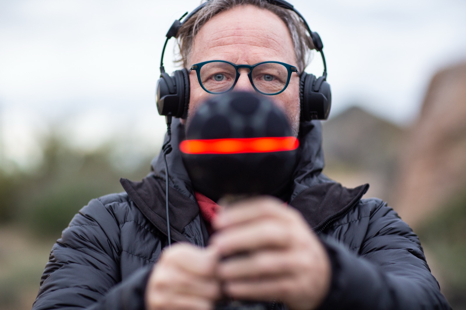 Garth Paine recording in the field with a Zylia microphone